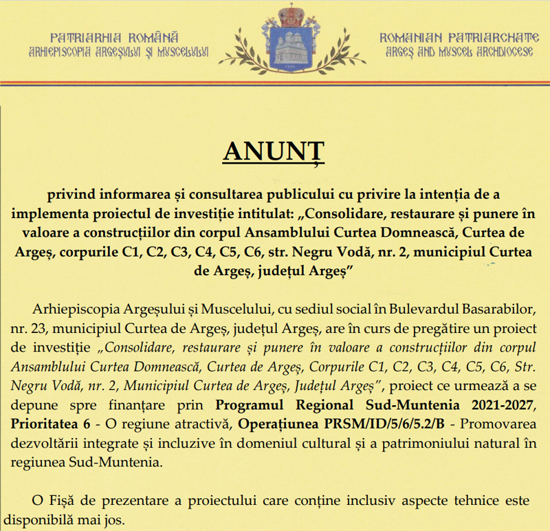 anunt informare